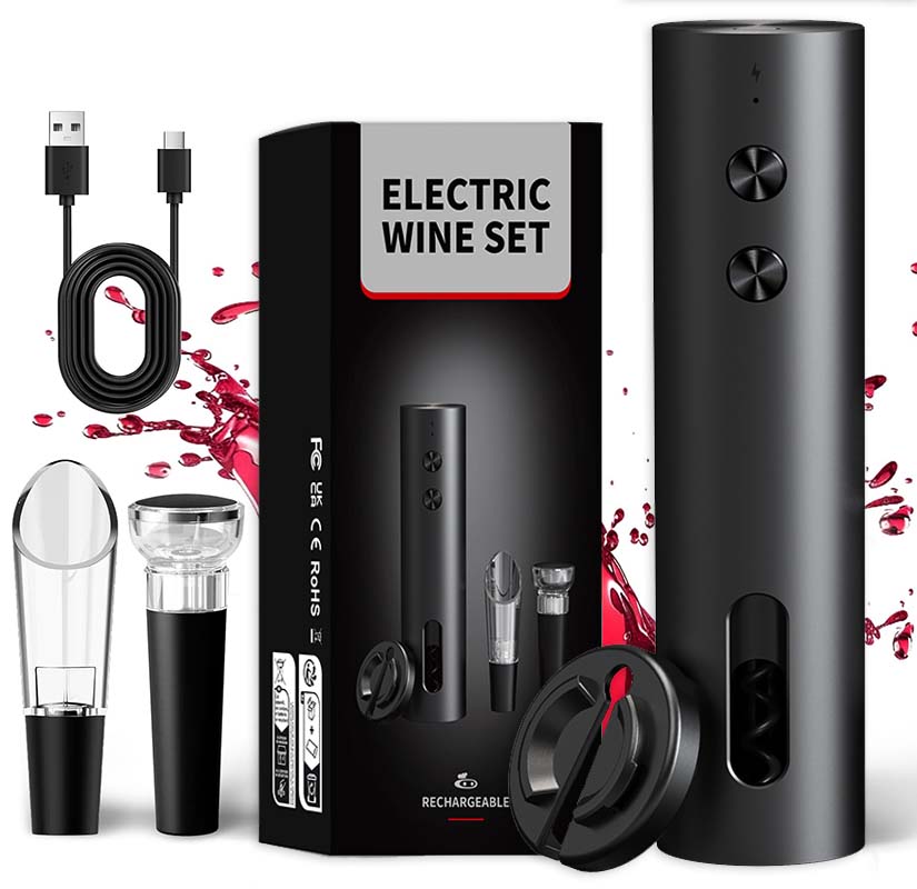 Electric Pallet Jack - 4-in-1 Elektrische Flessenopener Set USB Oplaadbare