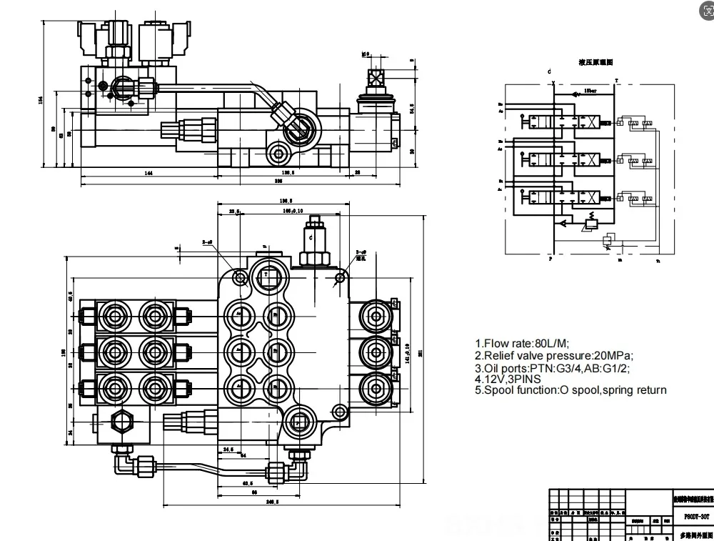 Heavy Equipment Distributors - Hydraulische directionele klep P80 - Multi-weg