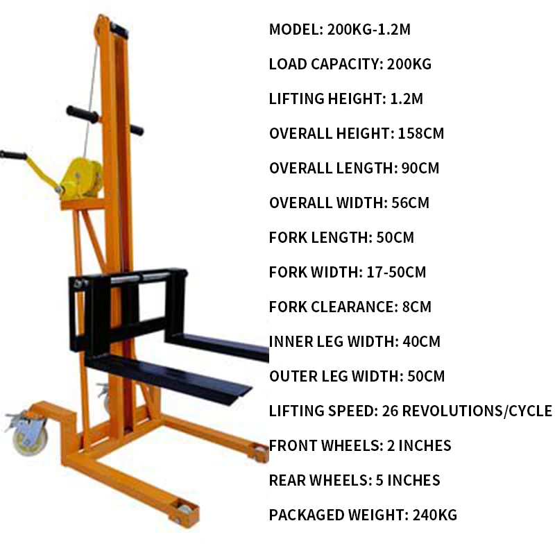 Electric Pallet Jack - Handpallettruck, draagbare handbediende heftruck, kleine pallettruck,