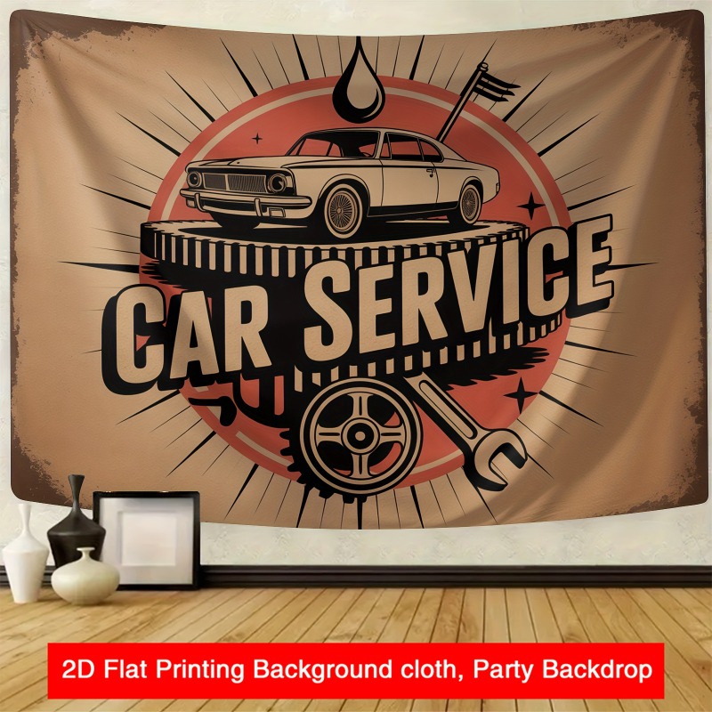 Grote retro autoservicebanner  - Heavy Equipment Service recensie en prijs